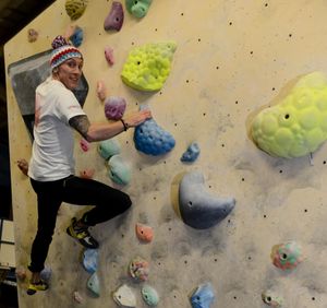 Luke at Shropshire Climbing Centre in Newport