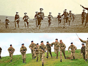 Supporting image for story: Poignant Great War image is relived by a modern generation