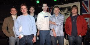 The Other Smiths were joined by original members Mike Joyce, left and Andy Rourke, right, at Stourbridge Rock Cafe 2000 in February 2004. Second from right is Dave Bennett.