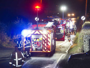 Supporting image for story: Barn fire destroys car and lorry in Oswestry