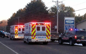 Ambulance crews leaving the scene.