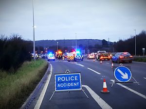 Supporting image for story: Delays after three-vehicle crash at Shrewsbury roundabout 