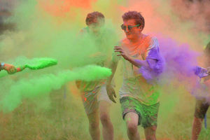 Supporting image for story: In pictures and video: Vibrant display at Stafford Common for Katharine House Splatter Dash