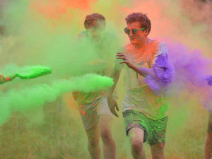 Supporting image for story: In pictures and video: Vibrant display at Stafford Common for Katharine House Splatter Dash
