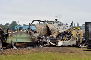 The fire destroyed the home in Market Drayton