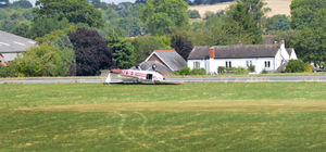 The pilot managed to get free before emergency services arrived