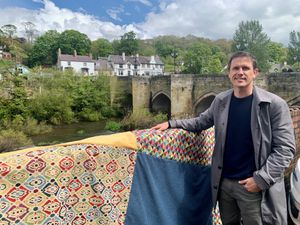 Supporting image for story: Work underway to transform Llangollen Bridge into giant artwork for eisteddfod