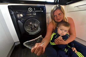 Supporting image for story: Shock as washing machine 'explodes' next to toddler