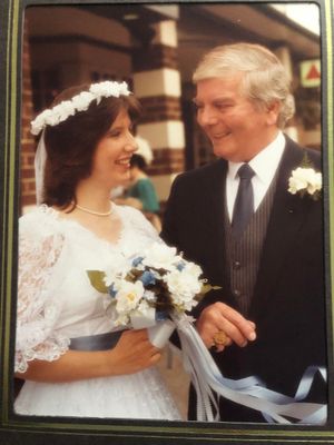 Andrea pictured on her wedding day with her father Gordon