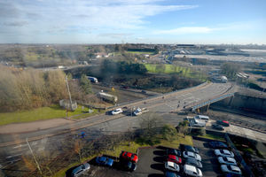 Junction 1 of the M5 in West Bromwich, where the bridge could be built