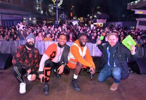 Three members of Rak Su were joined by Free Radio's Hursty