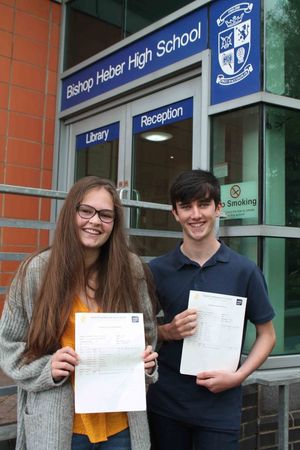 GCSE results day at Bishop Heber High School