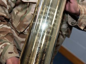 Supporting image for story: Artillery shell presented as thank you to Gurdwara over Sikh war monument 