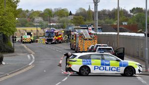 Scenes from the fire off Rabone Lane, Smethwick.