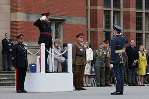 Colonel George Marsh OBE (Deputy Lord Lieutenant of West Midlands) and the Army’s regional Commander, Colonel Shove Gilby of 11 Signal Brigade & Headquarters West Midlands take the salute