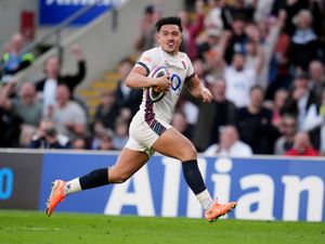 England’s Marcus Smith runs in to score a try