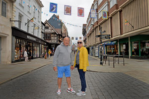Glyn and Bez Evans in Shrewsbury High Street