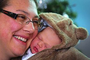 With her baby Emily Jayne Cooper, born on Christmas Day, is mother Christine Billings, of Cannock, at the Midwifery Led Unit, Walsall