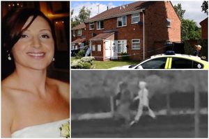 Kerry Cast, police at her house, and CCTV of people near her property who police are trying to trace