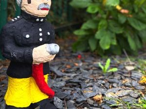 Supporting image for story: 'Abducted' Shropshire firefighter sculpture returns to duty after 'period of recovery' and gets promoted