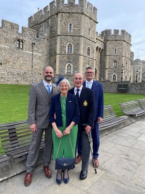 RAF Museum volunteer Roy Martin with his wife and two sons. Photo: Bob Greaves Photography