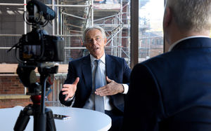 Tony Blair was interviewed by Pete Madeley