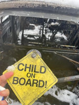 The damage to the car was severe