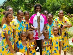 Supporting image for story: Commonwealth Games baton visits Pacific islands as relay hits halfway