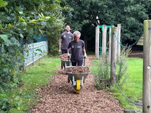 Aico volunteers revamping Longden Primary School's outdoor space