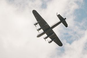 Lancaster Bomber flying over Perton in May