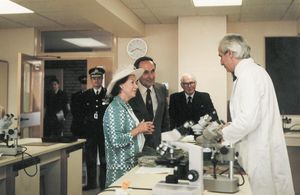 Principal Harris hosted Princess Margaret when she opened the laboratories in 1985