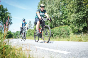 60-year-old David Robinson, from Ellesmere, took on the gruelling 315 km (196 mile) bike ride for charity. Photo: ScandiCapture