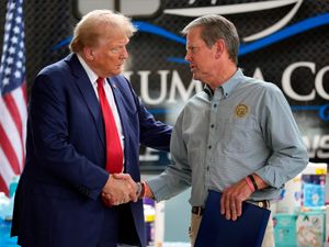 Supporting image for story: Trump and Georgia governor Brian Kemp make nice in Hurricane Helene response