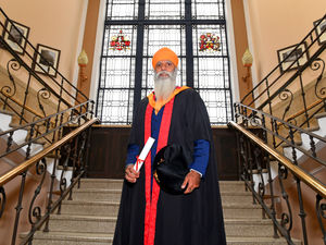 Supporting image for story: Veteran fundraiser hailed with honorary award by the University of Wolverhampton