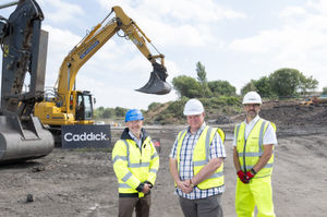 L-R: Dominic Goold - managing director of Goold Estates, Councillor Stephen Simkins - Wolverhampton Council leader; Ian Calder - operations manager at Caddick Construction
