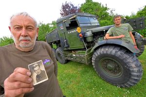 Mick Price and son Richard Price with their 1943 Scammell Pioneer 