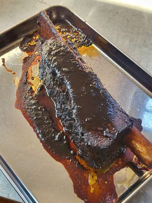 A glazed short rib of beef