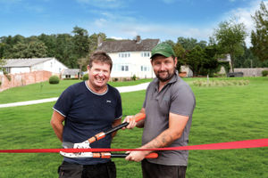 Andy Davies (Multi-Skilled Operative) and Jamie Coleman (Gardener) from Marrington Escapes, part of the team renovating the house and gardens, were invited to cut the ribbon launching Wellingtonia Cottage