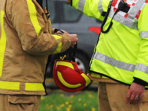 Supporting image for story: Two people freed by firefighters after car and lorry crash near Newport