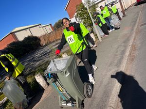 McDonald's crewmembers out in Wolverhampton conducting a litter pick