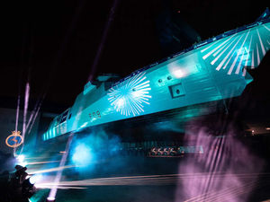 Supporting image for story: Moment of history for city as photos show new warship representing Wolverhampton on global stage enjoying grand unveiling