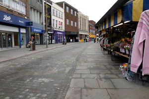Footfall has dropped dramatically across Dudley town centre