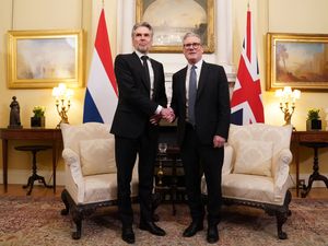 Prime Minister Sir Keir Starmer, right, shakes hands with Netherlands Prime Minister Dick Schoof in 10 Downing Street, London, ahead of a bilateral meeting