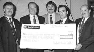 Derek, second from left, with members of the Newport Round Table at the Lamb Inn, Edgmond, in 1994