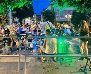 Musical students performing on Lake Garda