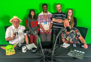 Hosts Carl Jones and Justin Pearson with Mikayla Stephens, Aaliyah Fiyaz, Obed Nsowaah Cudjoe and Andy Galloway.