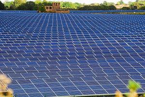 The Wymswold solar panel farm has been built on a disused airfield
