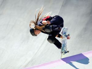 Supporting image for story: Sky Brown defies shoulder injury pain to bag skateboard park bronze in Paris