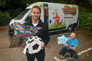 Little Rascals co-founders Dave Edwards and Ben Wootton, with charity manager Jessica Palmer-Jones, and the new sensory van which will be travelling across Shropshire. Photo: Steve Leath