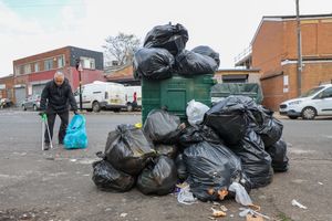 Rubbish piled up on Beach Road in Sparkhill, Birmingham.
